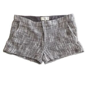 Joie cotton shorts tweed-like knit soft fabric grey/white size 10